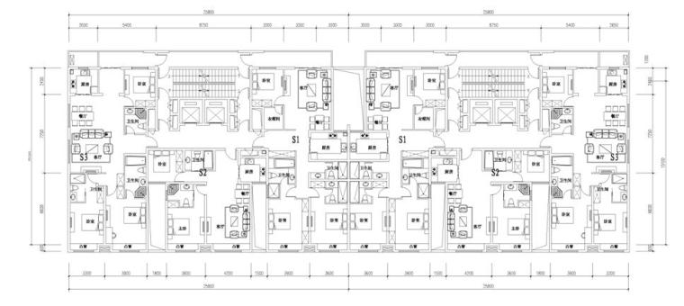 [浙江]高层塔式住宅楼户型图-高层塔式住宅楼户型图