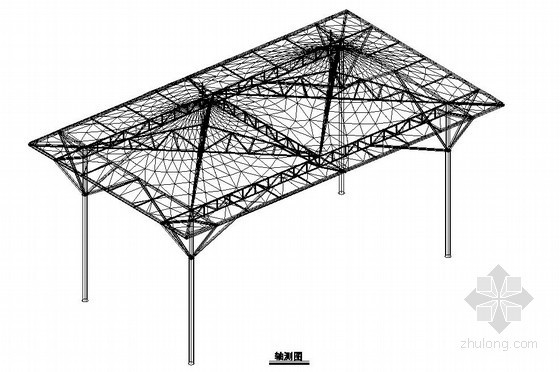 膜结构cad施工图资料下载-膜结构加油站结构施工图