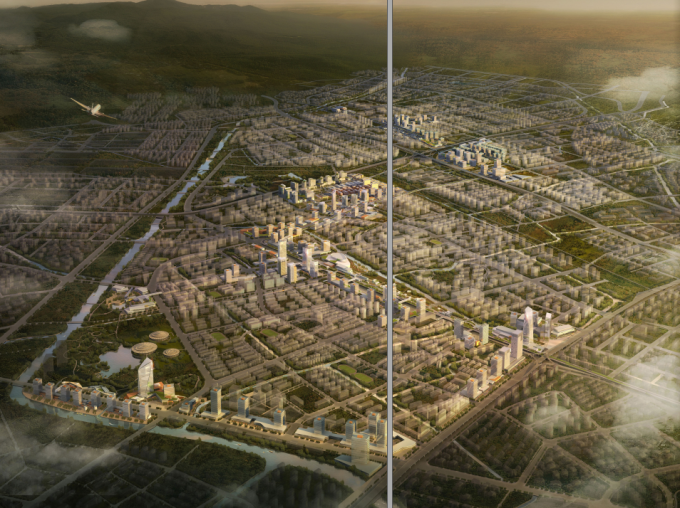 [浙江]多维灵动创意体验空间城市景观规划设计方案-景观鸟瞰效果图