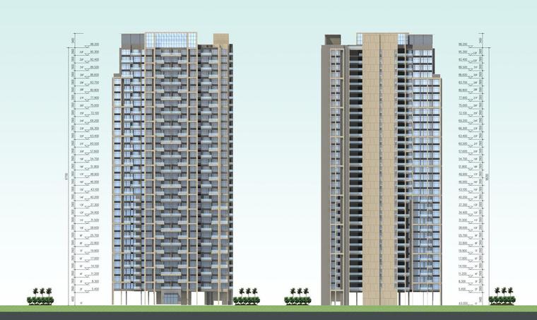 [广东]深圳某现代风格居住区建筑设计文本（JPG+71页）-立面图