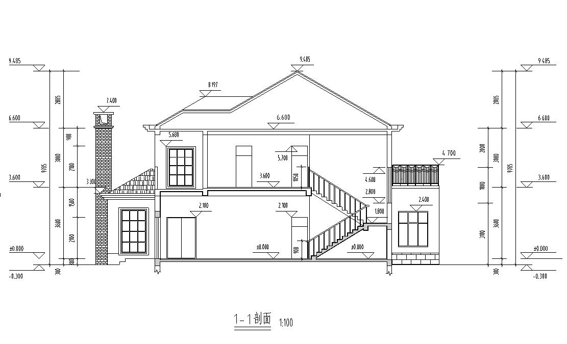 [山东]2层独栋别墅建筑施工图设计