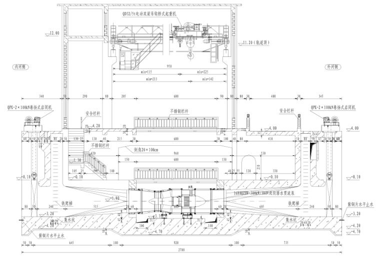 大中型闸站更新改造工程初步设计报告（315页）-泵房剖面图