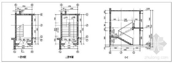 电梯板式住宅资料下载-某十一层板式住宅楼梯详图（三）