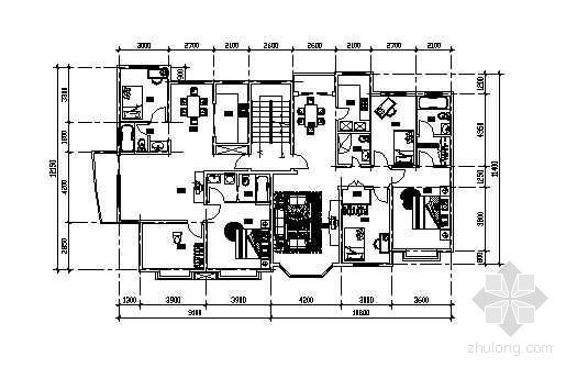 70平米户型采暖资料下载-110-120平米多层住宅户型选集