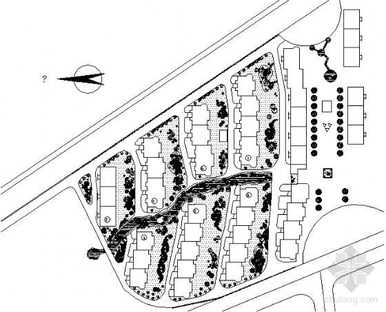 住宅绿化设计主题资料下载-某住宅小区绿化设计平面图