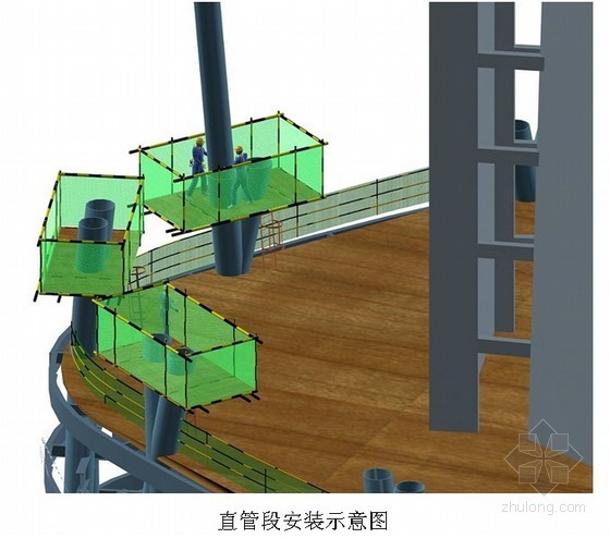 超长焊缝技术资料下载-超大斜钢管柱无缆风施工技术