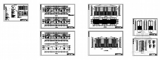 [武汉市]某小区框架结构七层住宅楼建筑施工套图(毕业设计)-总图 