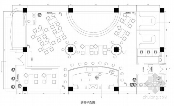 酒吧复古风格装修资料下载-复古迷幻休闲酒吧设计图（含效果）