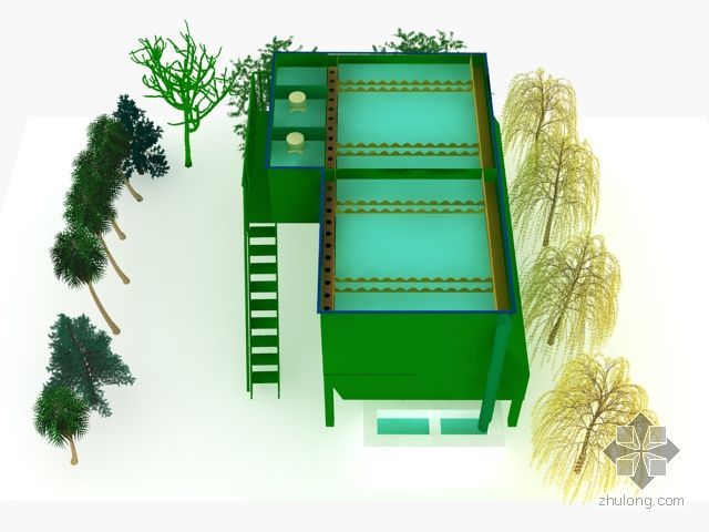 成套污水处理池图纸资料下载-污水处理沉淀池模型