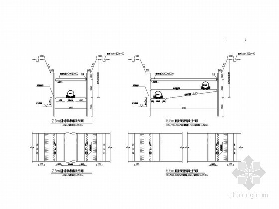 沟槽支护方案施工图资料下载-管道沟槽钢板桩支护设计图DWG（沟槽深度小于8米）
