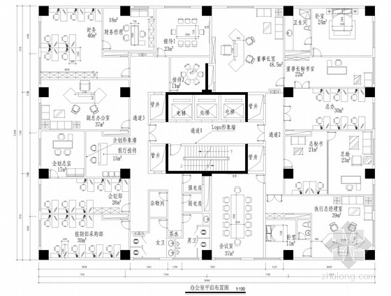 院室内设计含效果图资料下载-[北京]知名设计院设计豪华办公空间施工图（含效果图）