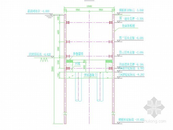 基坑模板支护施工方案资料下载-[浙江]特大桥深水基坑钢板桩围堰支护施工方案(附计算书 施工图)