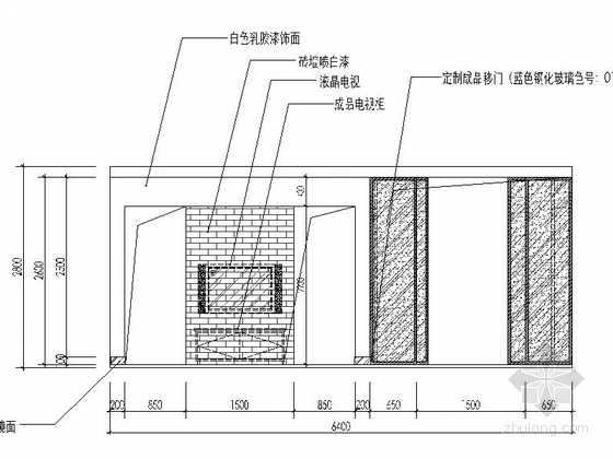 [湖北]温馨舒适一居室室内设计CAD施工图（含效果图）-[湖北]温馨舒适一居室室内设计立面图