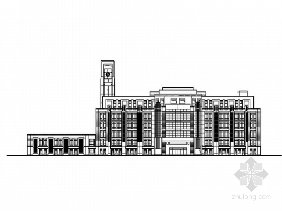 三层高校图书馆资料下载-[上海]10层现代风格高校图书馆建筑施工图（知名设计院）