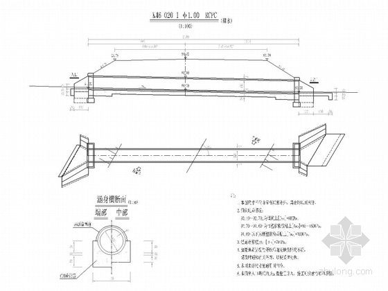 圆管涵八字翼墙资料下载-[湖南]不同地质情况下1m圆管涵总图86张