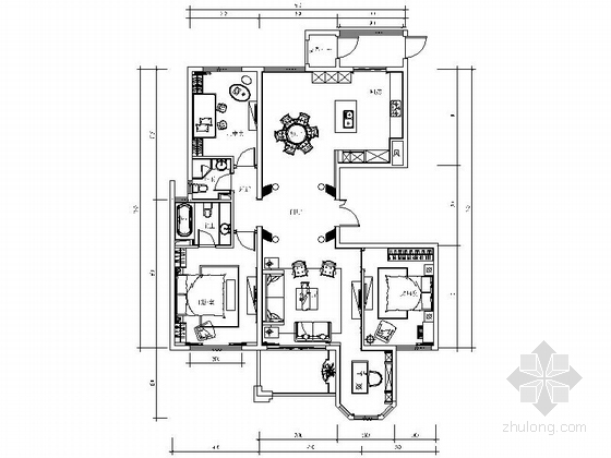 方客厅装修资料下载-[温州]低调奢华欧式风格四居室样板间装修图（含效果）