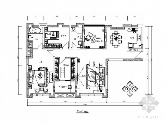 家装三居室效果图资料下载-[湖南]奢华欧式风格三居室装修施工图（含效果图）