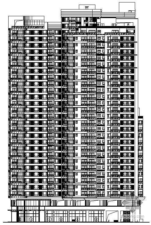 电梯花园洋房资料下载-[重庆]某三十层花园洋房建筑立面方案