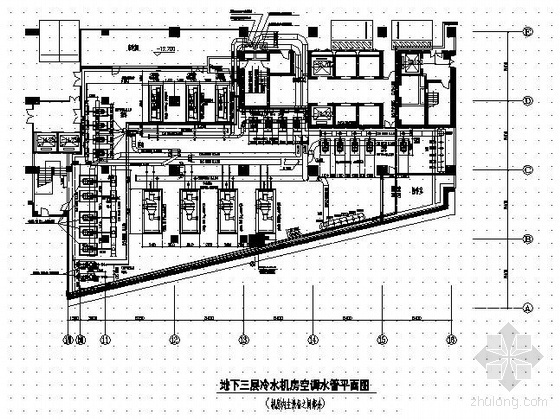 广州机房空调资料下载-空调制冷机房及空调机房布置图