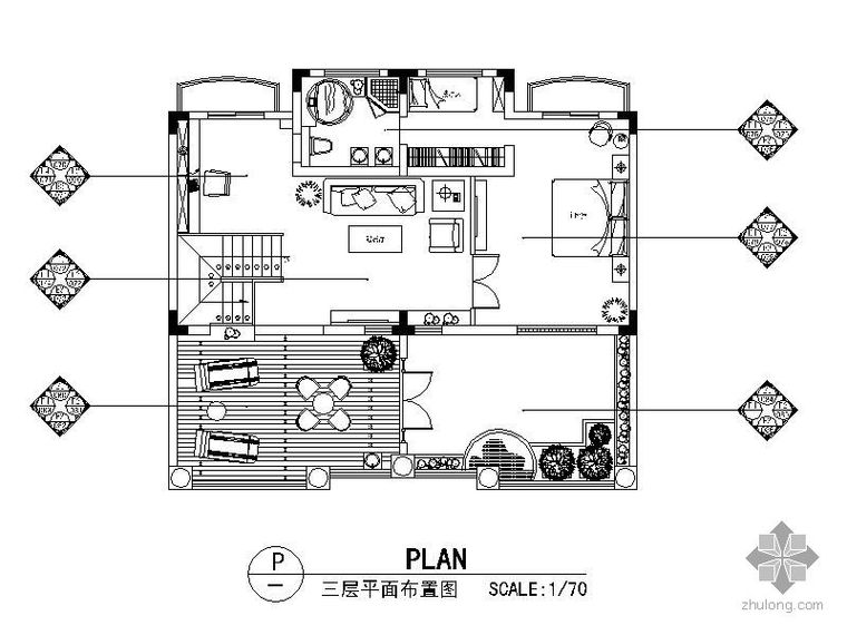 三层带屋顶花园别墅资料下载-330㎡三层花园别墅装修图