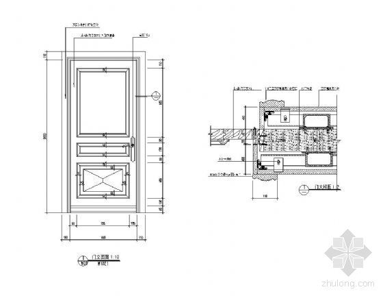 门套CAD详图资料下载-欧式门石材门套详图
