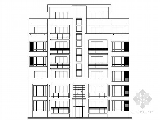 小户型一梯三户六层一下资料下载-[成都]某六层一梯二住宅楼建筑方案图（南梯）