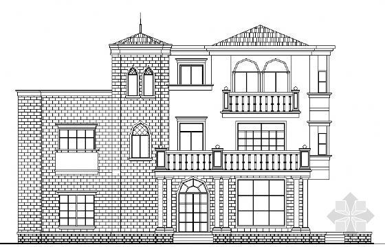 小型三层商业建筑图资料下载-某小型三层别墅建筑方案图2