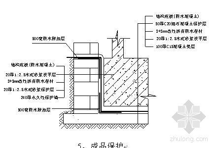 地下室剪力墙外墙防水施工资料下载-北京市某工程地下室基础防水施工方案（采用SBS改性沥青卷材）