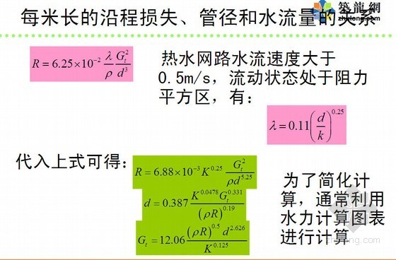 热水流量计算资料下载-《供热工程》第九章  热水网路的水力计算和水压图