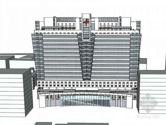 医疗模型模型资料下载-医疗大楼SketchUp模型下载