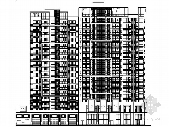 居住楼立面资料下载-[广东]高层现代风格住宅楼建筑施工图（立面设计优秀 含多栋楼）