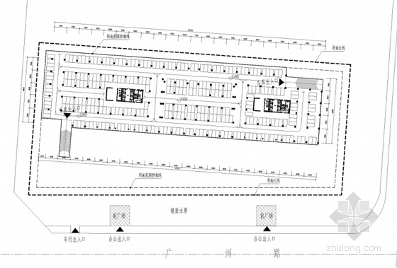 [山东]24层U字型办公建筑设计方案文本（知名设计院）-24层U字型办公建筑设计平面图