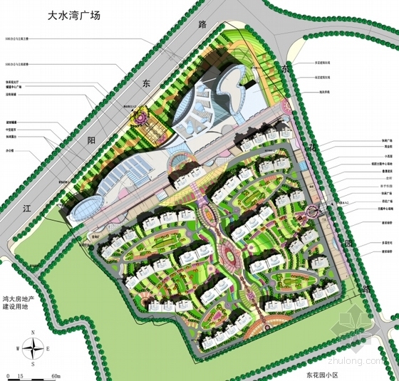 [江苏]现代风格住宅小区规划设计方案文本（总规优秀）-现代风格住宅小区规划设计总平面图