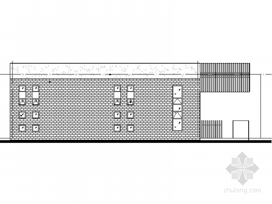 [四川]市区中心公园公共厕所设计施工图（多种方案）-市区中心公园公共厕所立面图