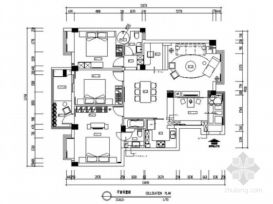 简约四居室资料下载-韵味十足简约现代四居室样板间CAD施工图（含效果）