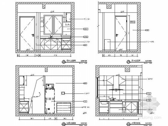[上海]商业中心地块现代一居室CAD装修施工图厨房立面图