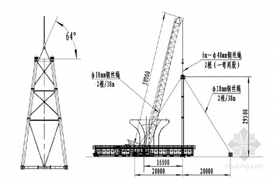 [四川]28m起升高度450t轮轨提梁机安装方案27页-吊装柔性支腿 