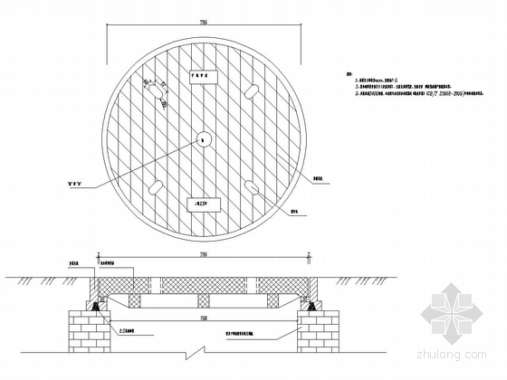 [浙江]城市支路道路工程及排水工程施工图设计53张-复合材料井盖大样图