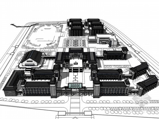 古建模型下载资料下载-古建博物馆SketchUp模型下载