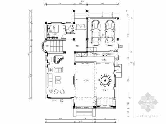 独栋式客房效果图资料下载-[江苏]欧式豪华顶尖独栋别墅CAD施工图（含效果图）