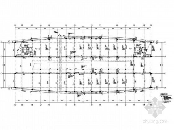 学术办公楼框架结构施工图(静力压桩)-楼面梁配筋图 