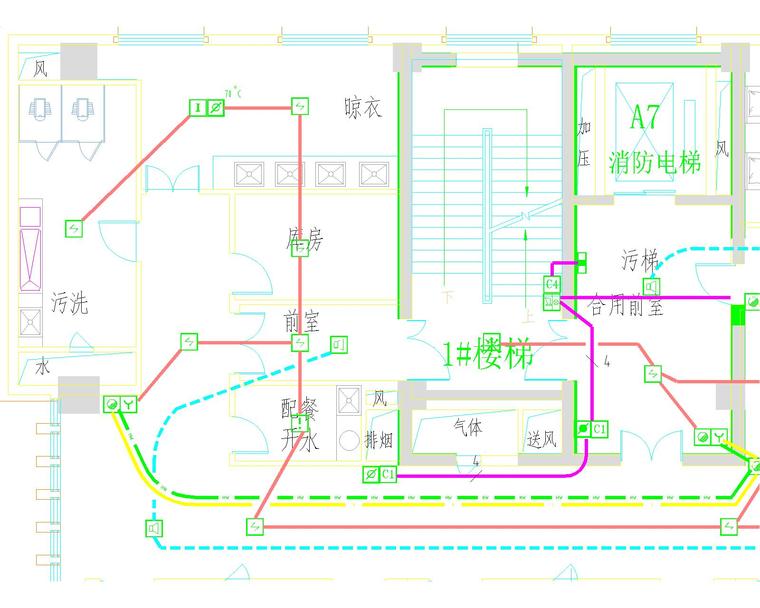 [美国]高层医院建筑工程电气施工图纸（医疗楼综合楼）-医疗综合楼-消防-Model