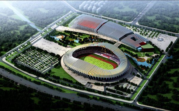 大型体育场平面图资料下载-南京大型体育场暖通施工方案