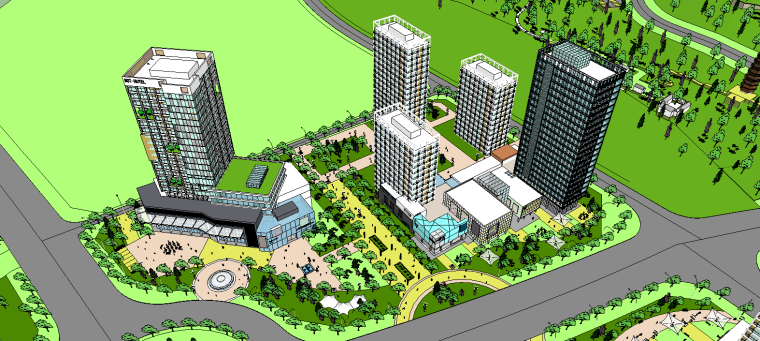 安康未来城市规划设计建筑SU模型-微信截图_20181026171558