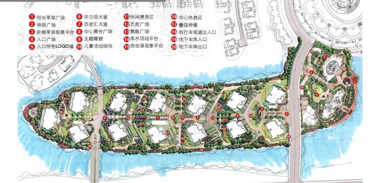 天津高层住宅去景观规划设计方案-总平面图1