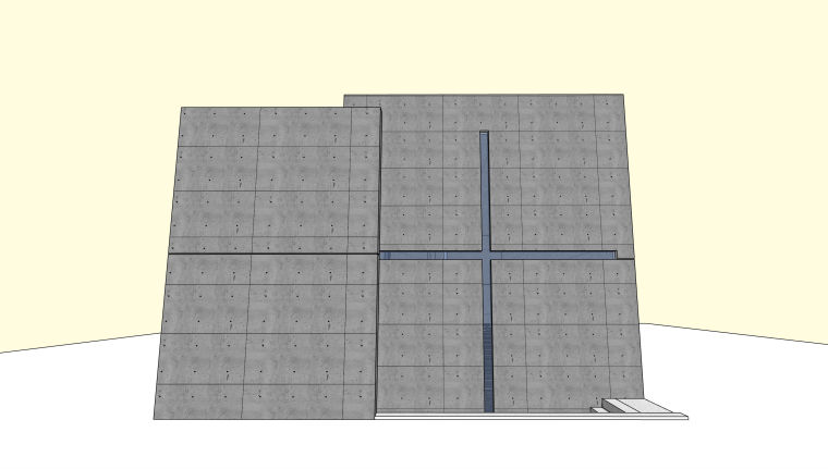 安藤忠雄建筑CAD资料下载-安藤忠雄光之教堂建筑模型设计
