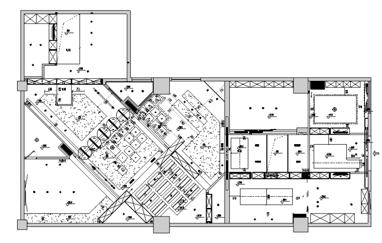 欧陆风格办公资料下载-现代混搭风格复合办公空间设计施工图（附效果图）
