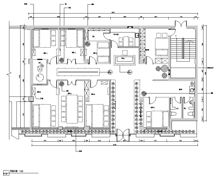 餐饮空间厨房效果图资料下载-[新疆]竹林自然风茶室空间设计施工图（附效果图）