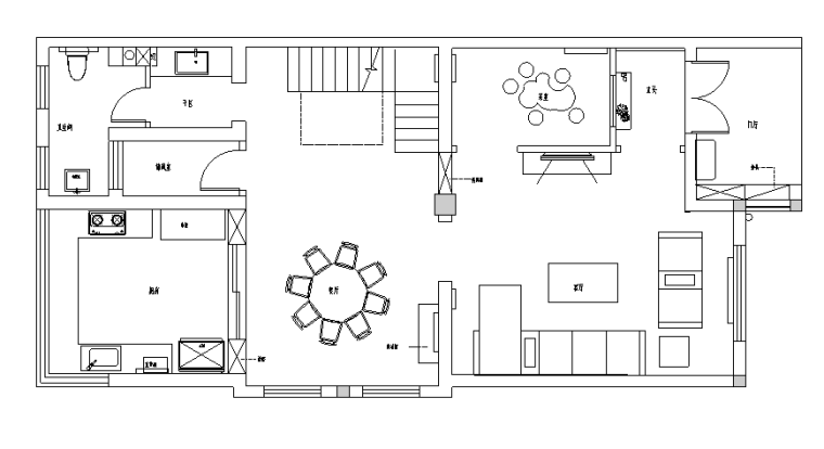 别墅客厅和效果图资料下载-新中式风格别墅空间设计施工图（附效果图）