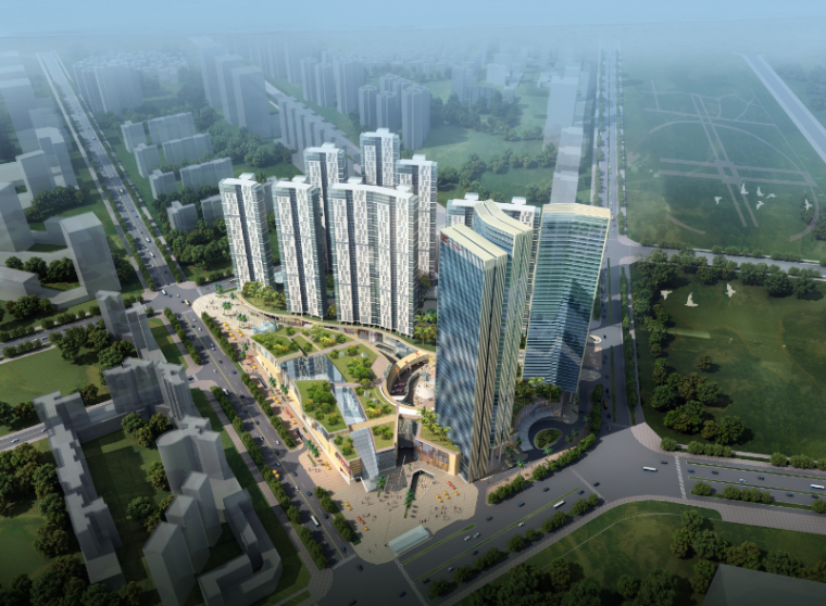 高档小区方案设计资料下载-[广东]深圳西岸商业广场概念方案设计